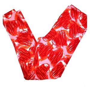 LuLaRoe red hearts women's leggings